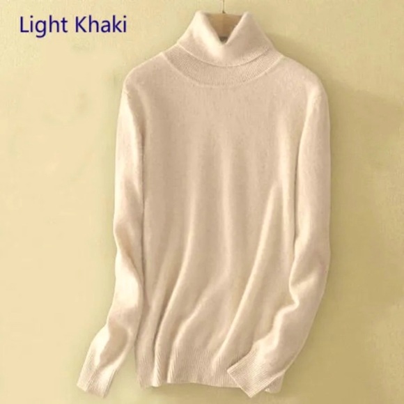 Knitted high turtleneck pullover sweater - Picture 3 of 5